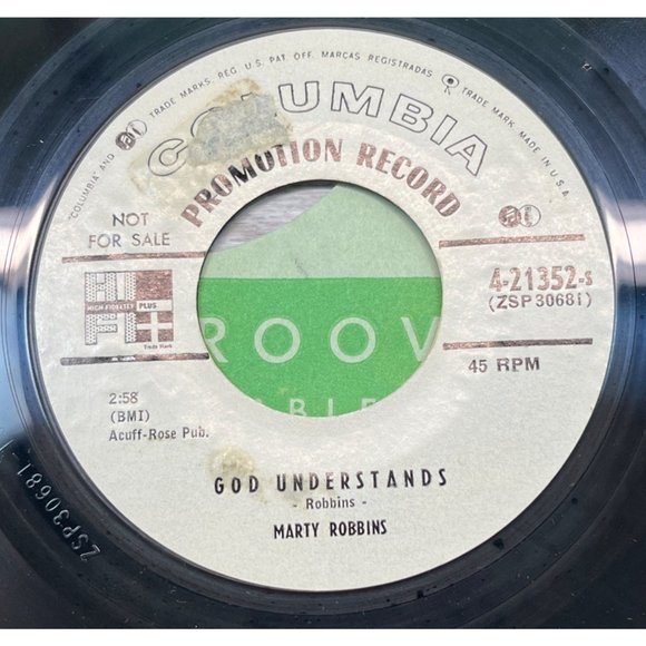 Marty Robbins God Understands / Have Thine Own Way Lord 45 Country Gospel Promo - Picture 1 of 4